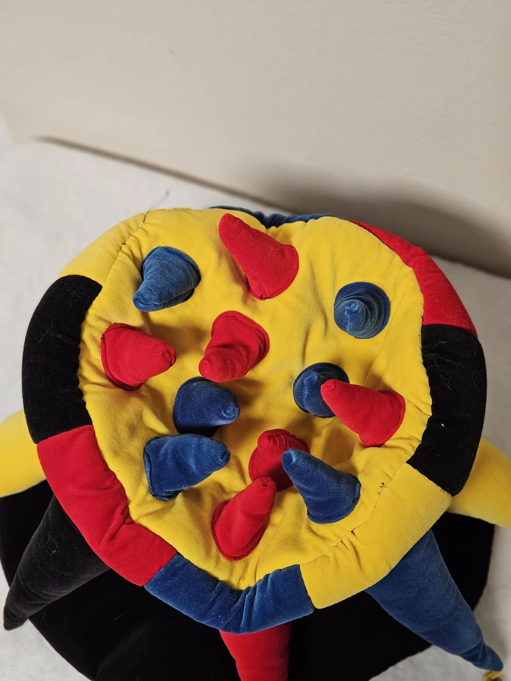 Multicolor Jester Hat for Adult Red Blue Yellow Black Missing 4 Bells